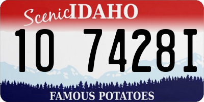ID license plate 1O7428I