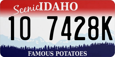 ID license plate 1O7428K