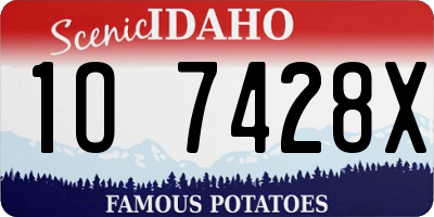 ID license plate 1O7428X
