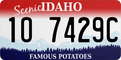 ID license plate 1O7429C
