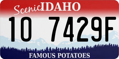 ID license plate 1O7429F