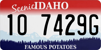 ID license plate 1O7429G