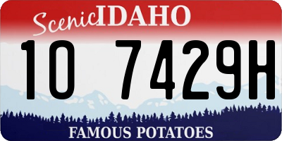 ID license plate 1O7429H