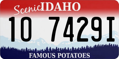 ID license plate 1O7429I