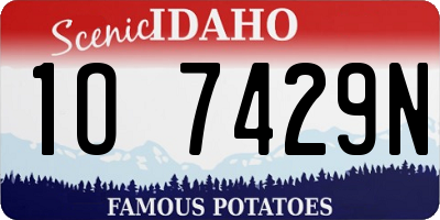 ID license plate 1O7429N