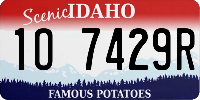 ID license plate 1O7429R
