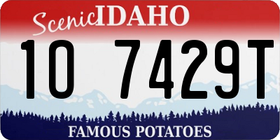 ID license plate 1O7429T