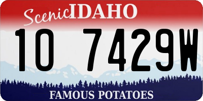 ID license plate 1O7429W