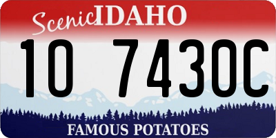 ID license plate 1O7430C