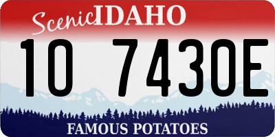 ID license plate 1O7430E