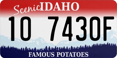 ID license plate 1O7430F