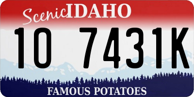 ID license plate 1O7431K