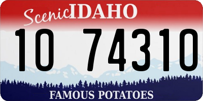 ID license plate 1O7431O