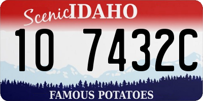 ID license plate 1O7432C