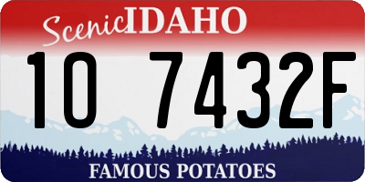 ID license plate 1O7432F
