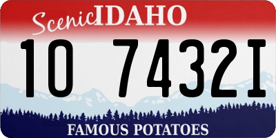 ID license plate 1O7432I
