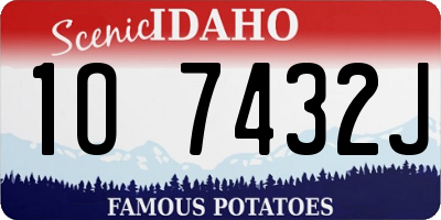 ID license plate 1O7432J