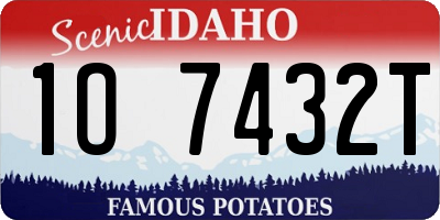 ID license plate 1O7432T