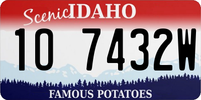 ID license plate 1O7432W