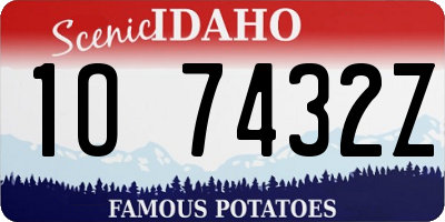 ID license plate 1O7432Z