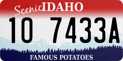 ID license plate 1O7433A