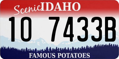 ID license plate 1O7433B