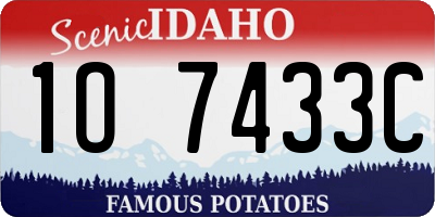 ID license plate 1O7433C