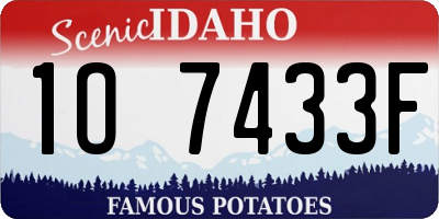 ID license plate 1O7433F