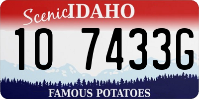ID license plate 1O7433G
