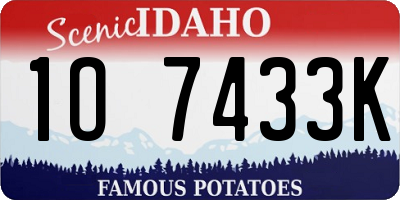 ID license plate 1O7433K