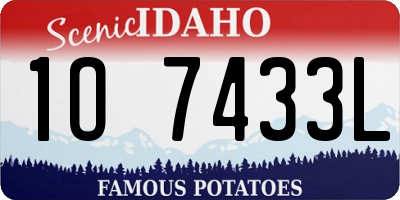 ID license plate 1O7433L
