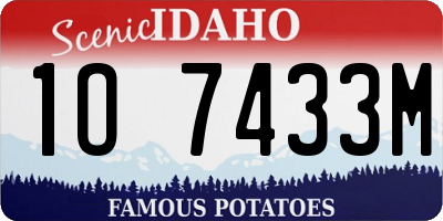 ID license plate 1O7433M