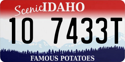 ID license plate 1O7433T