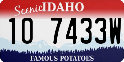 ID license plate 1O7433W