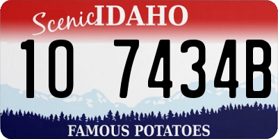 ID license plate 1O7434B