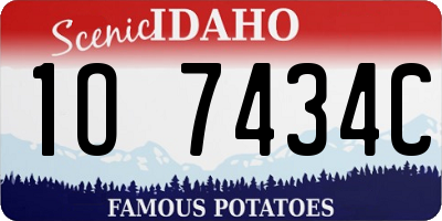 ID license plate 1O7434C