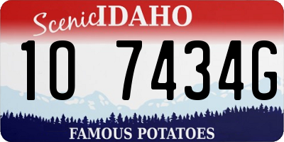 ID license plate 1O7434G