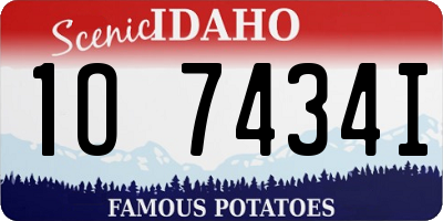 ID license plate 1O7434I