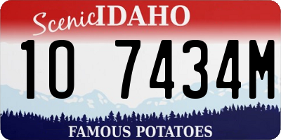 ID license plate 1O7434M