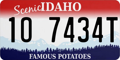 ID license plate 1O7434T