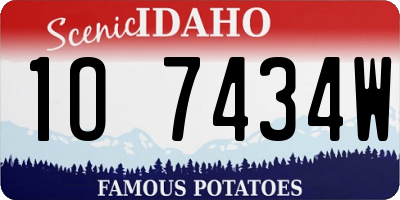ID license plate 1O7434W