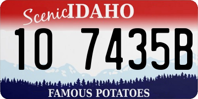 ID license plate 1O7435B