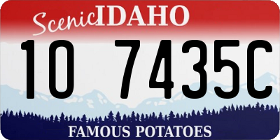 ID license plate 1O7435C