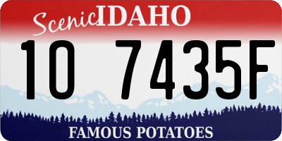 ID license plate 1O7435F