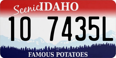 ID license plate 1O7435L