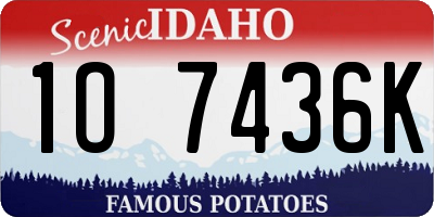 ID license plate 1O7436K
