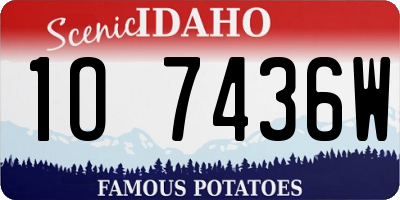 ID license plate 1O7436W