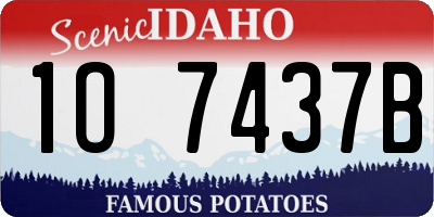 ID license plate 1O7437B