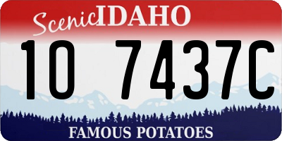 ID license plate 1O7437C