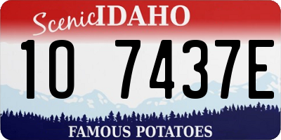 ID license plate 1O7437E